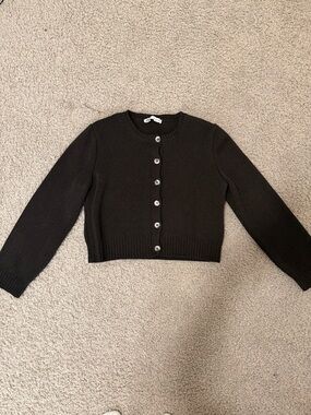 Zara Brown Cropped Button-Front Cardigan, heavy duty and thick